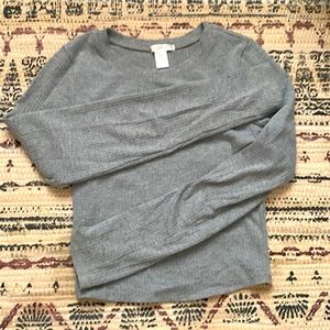 Bozzolo ribbed cropped long sleeve shirt size small